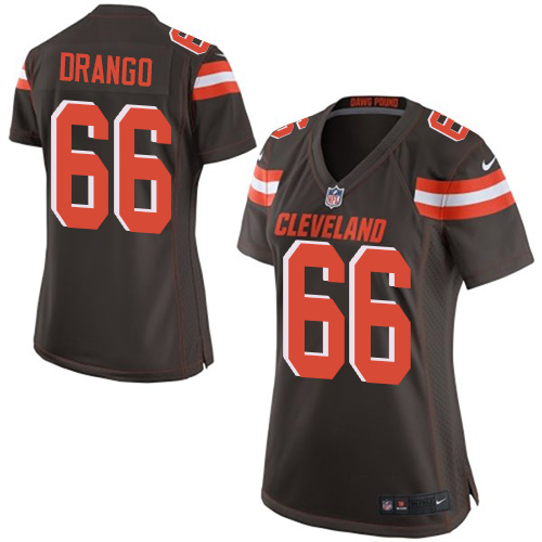 Women's Game Spencer Drango Nike Jersey Brown Home - #66 NFL Cleveland Browns